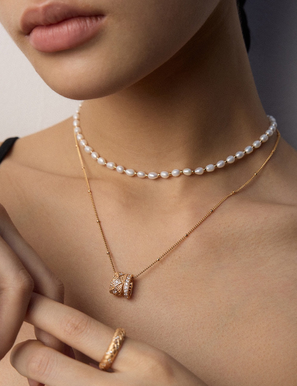 Petite Pearl & Bead Choker – Vintage Gold - Beloved Moments Jewels