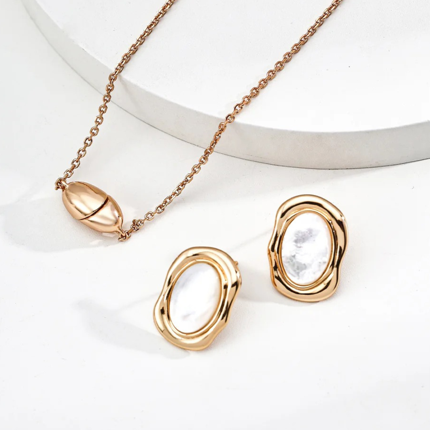 Magnetic Convertible Heart & Bean Necklace – S925 Sterling Silver in Vintage Gold