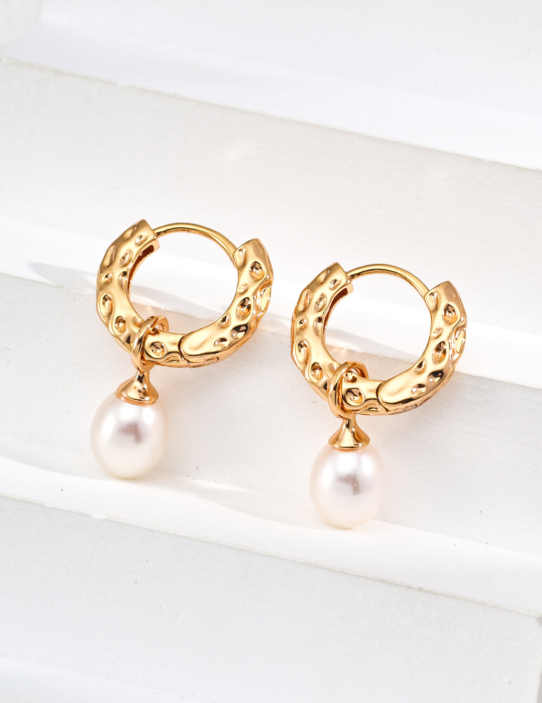 S925 Silver Baroque Pearl Drop Hoop Earrings - Beloved Moments Jewels