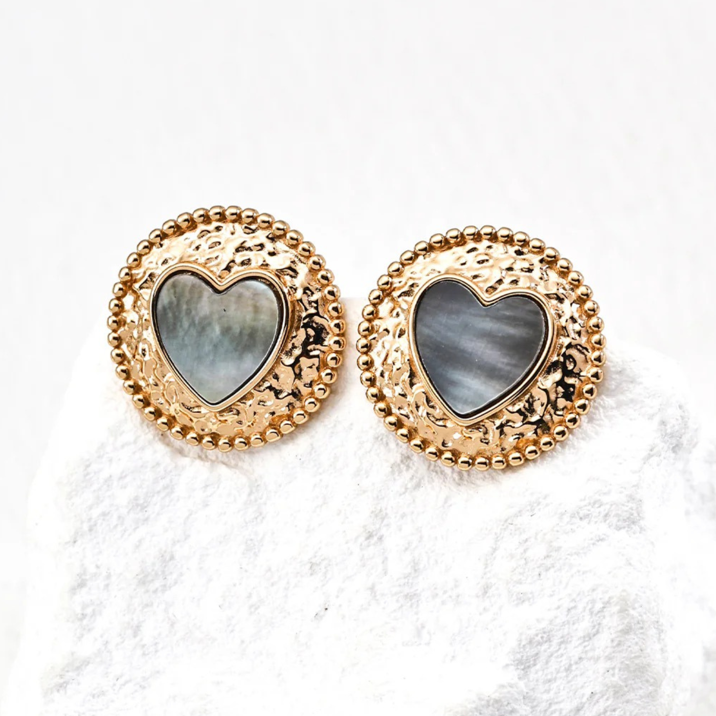 Iridescent Shell Earrings – S925 Sterling Silver Vintage-Inspired Design