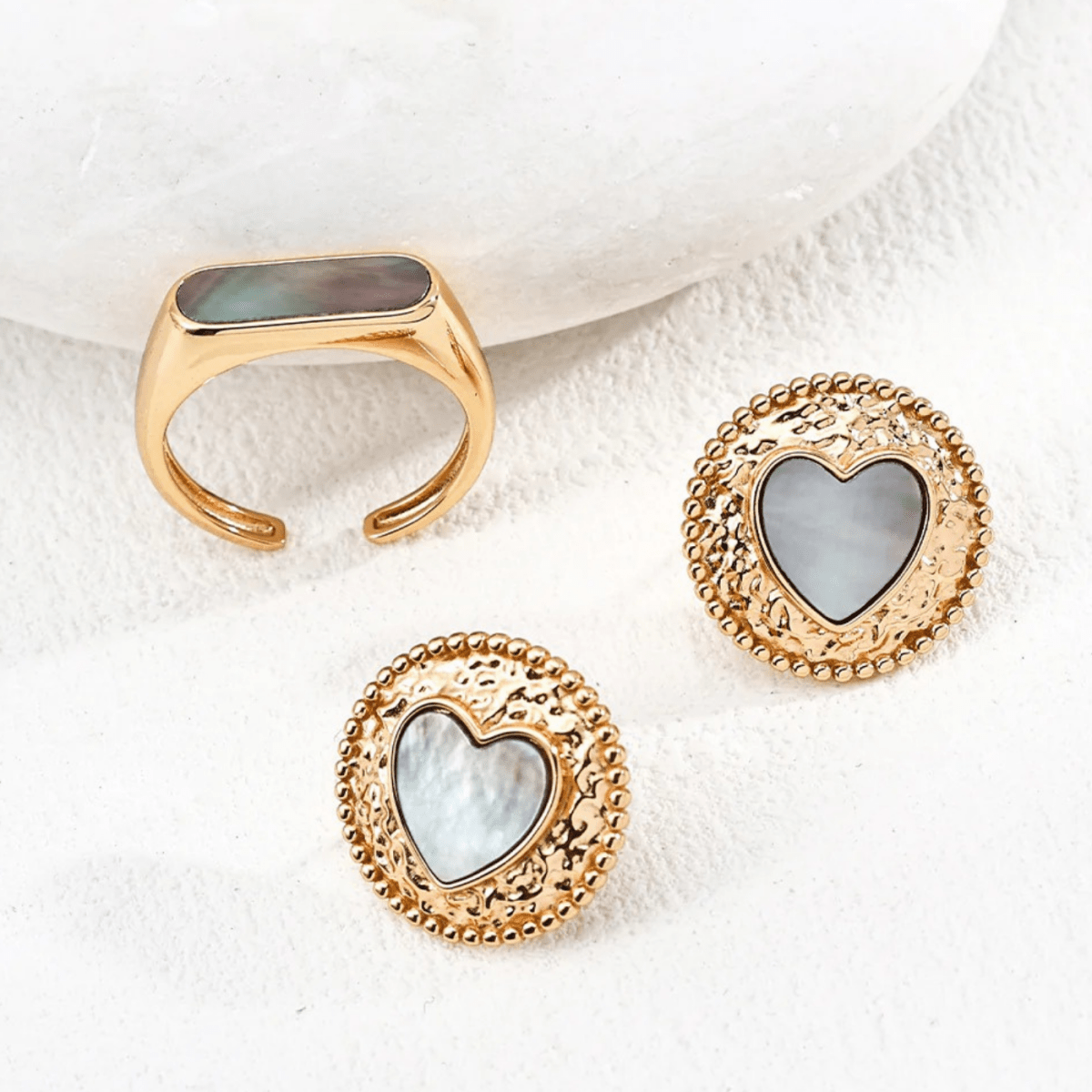 Iridescent Shell Earrings – S925 Sterling Silver Vintage - Inspired Design - Beloved Moments Jewels & Co. Inc.