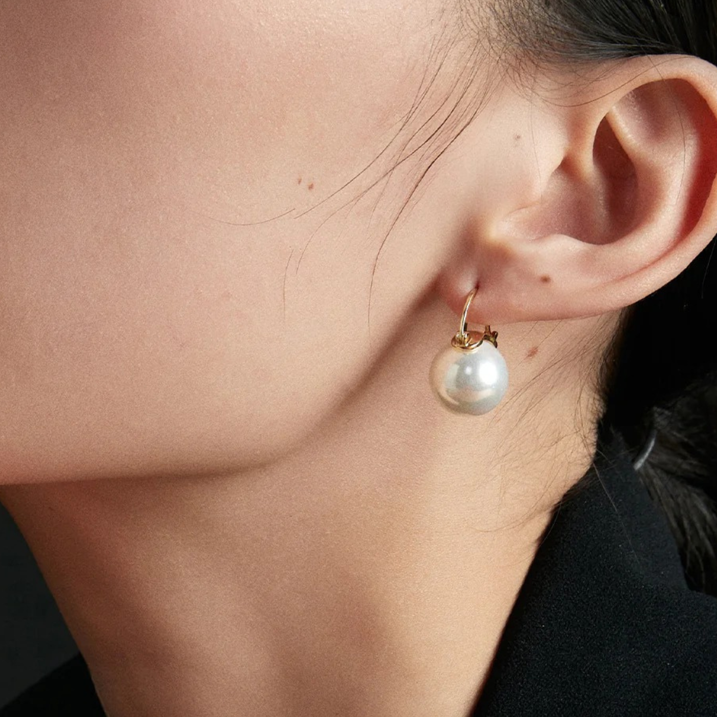 Luxe Leverback Pearl Drops - K-gold tone S925