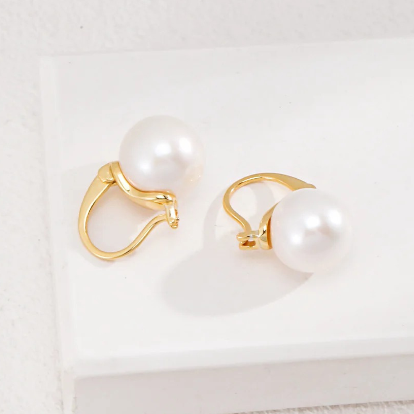 Luxe Leverback Pearl Drops - K-gold tone S925