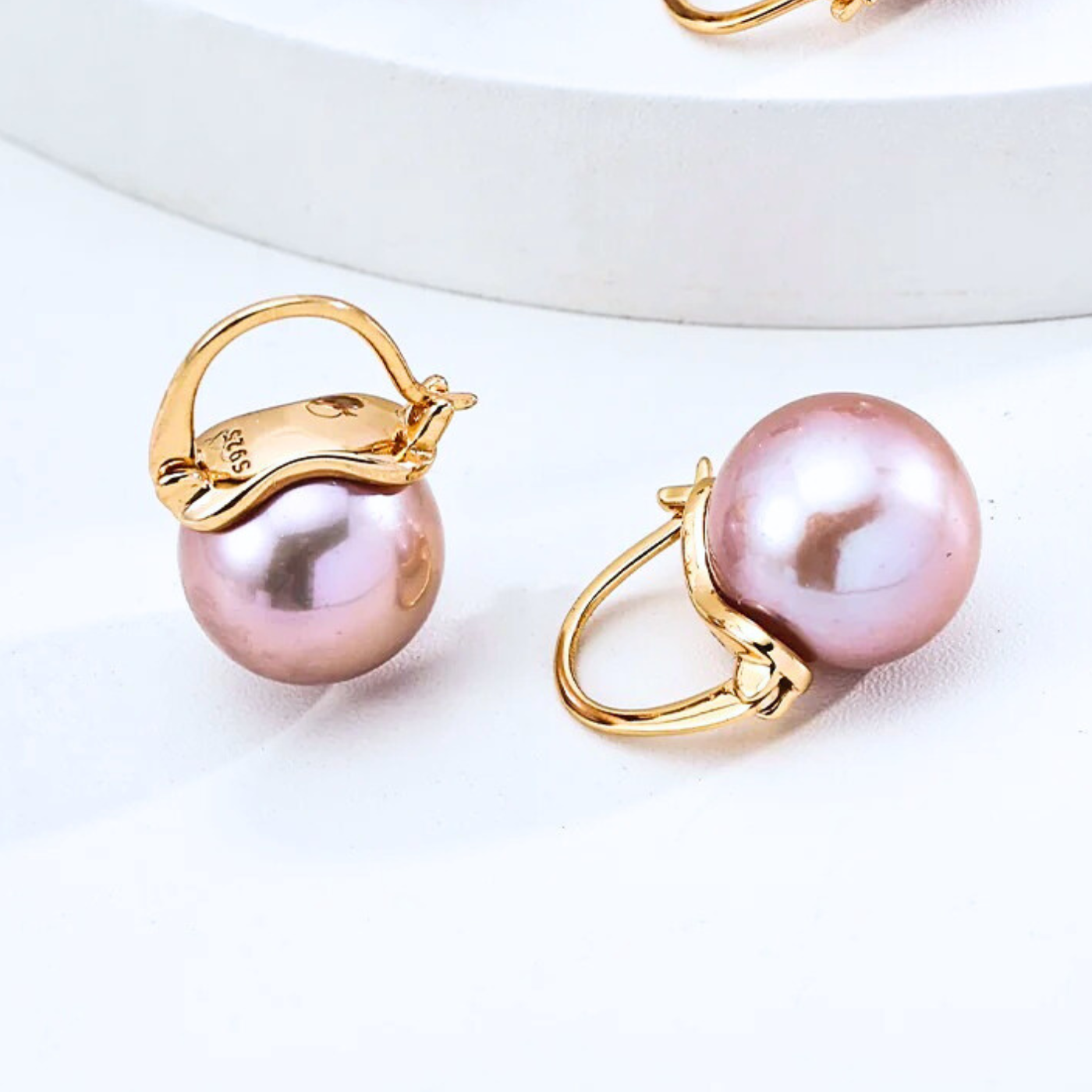 Luxe Leverback Pearl Drops - K-gold tone S925