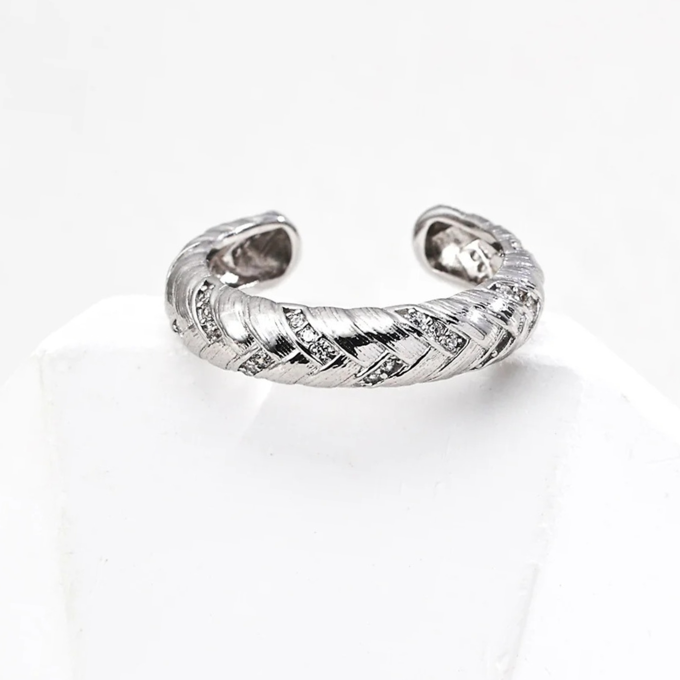 Vintage Zircon Ring - S925 Sterling Silver Adjustable