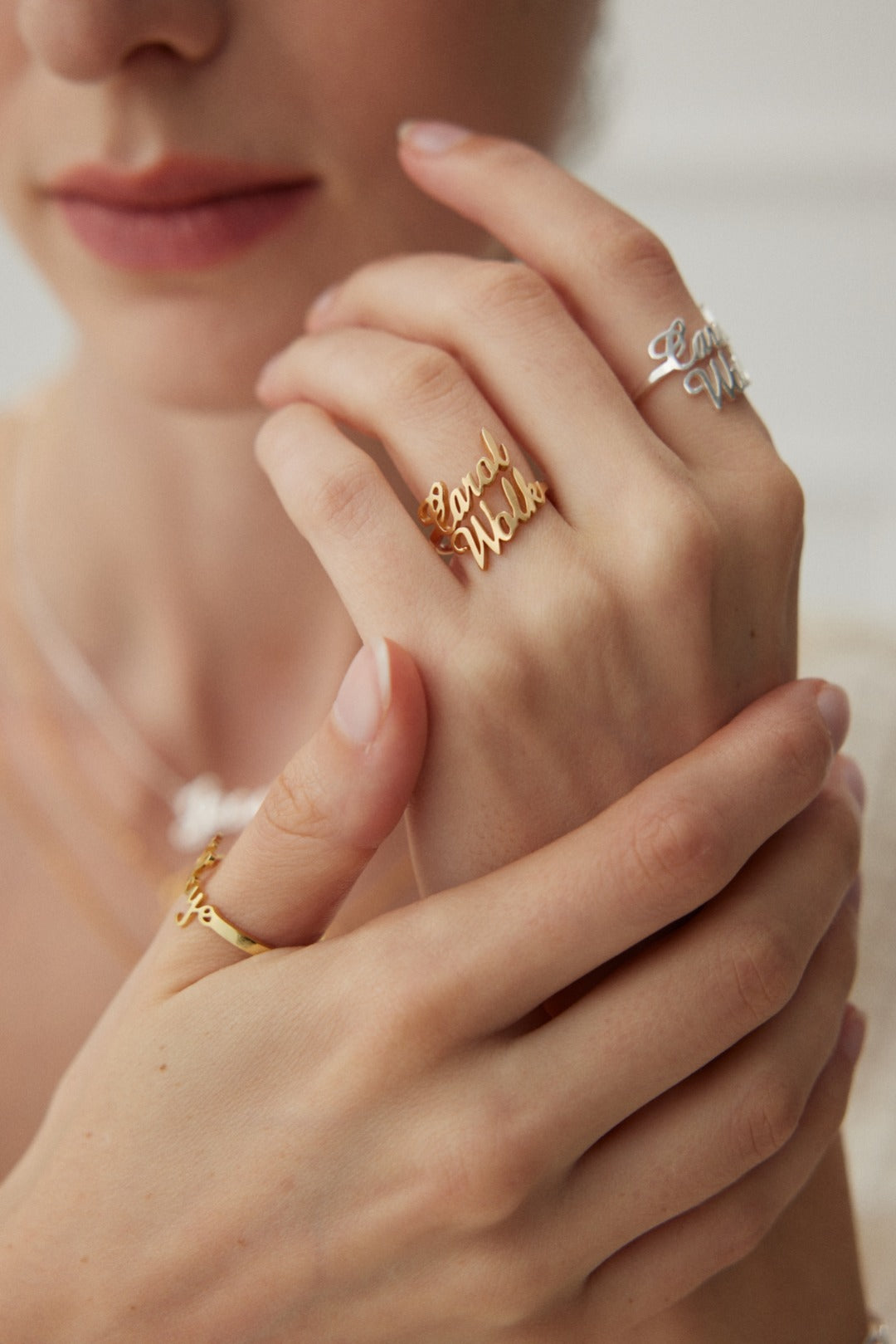 Custom Letter Ring – S925 Sterling Silver 18K Gold Plated - Beloved Moments Jewels