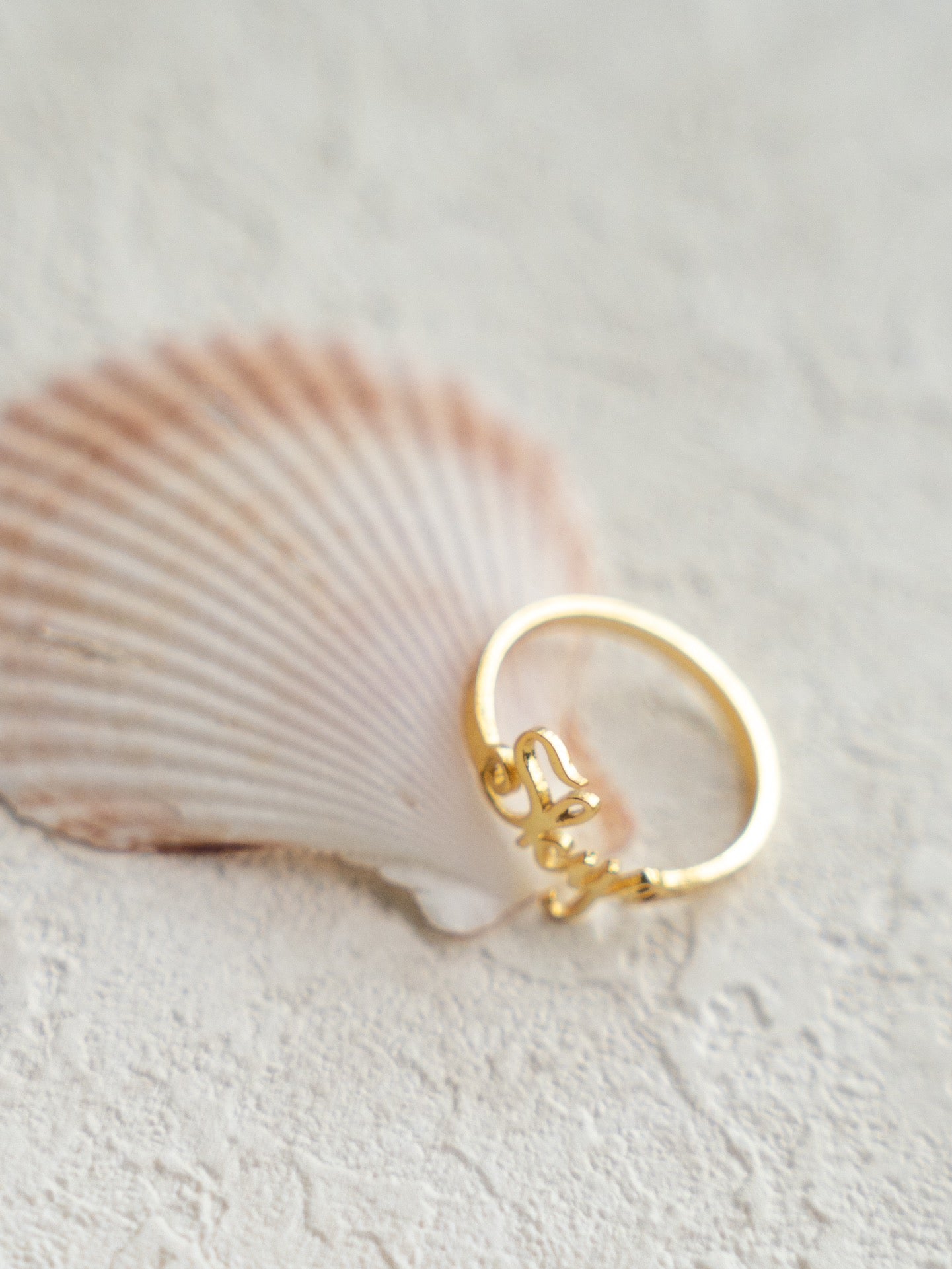 Custom Letter Ring – S925 Sterling Silver 18K Gold Plated - Beloved Moments Jewels