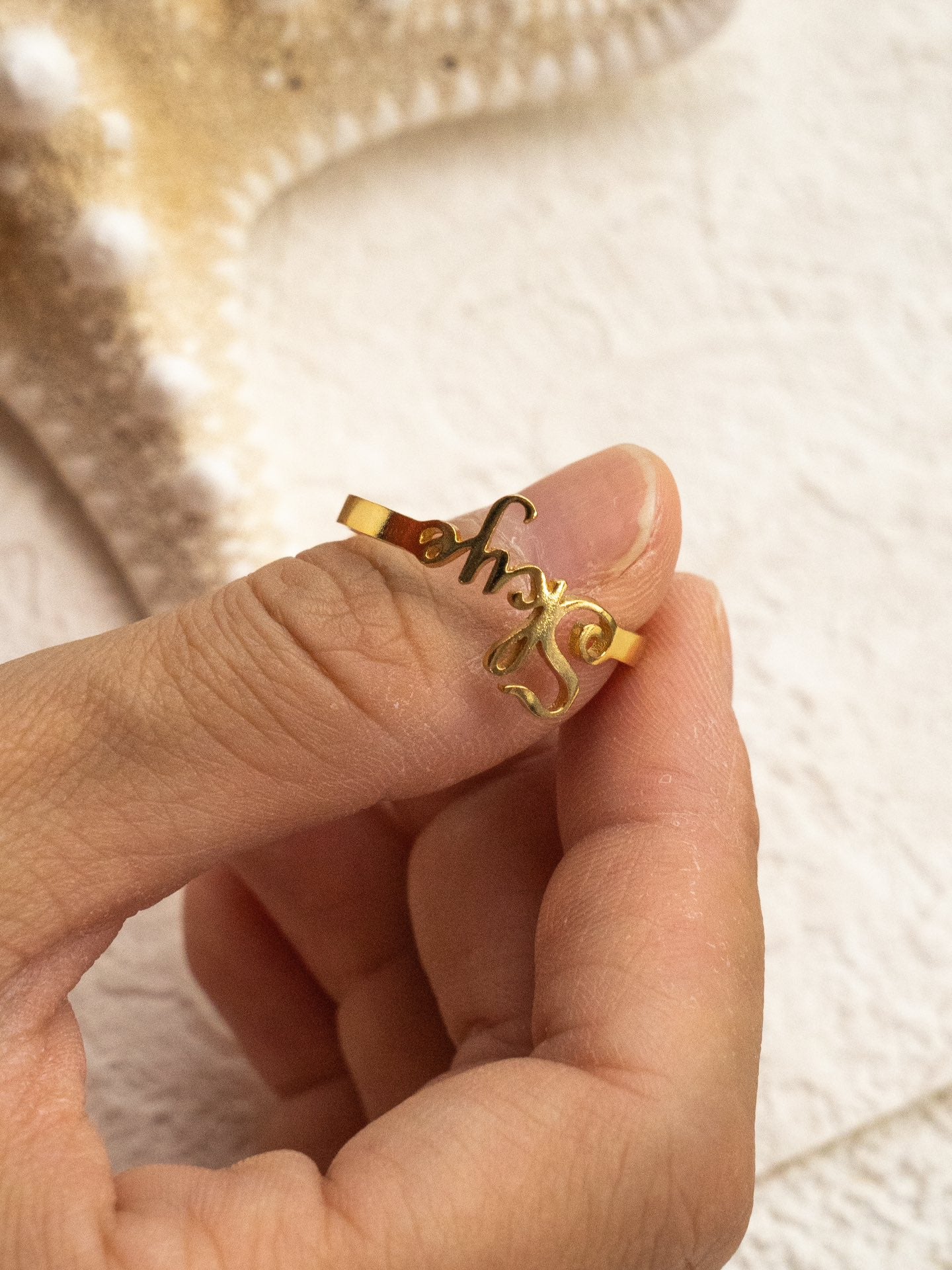 Custom Letter Ring – S925 Sterling Silver 18K Gold Plated - Beloved Moments Jewels