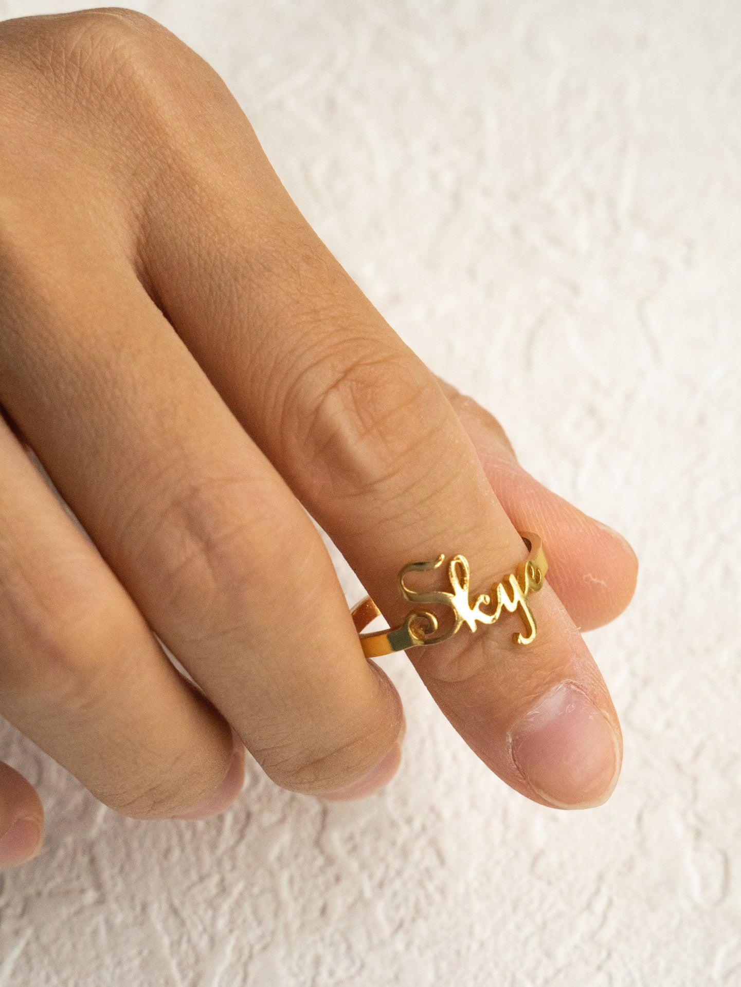 Custom Letter Ring – S925 Sterling Silver 18K Gold Plated - Beloved Moments Jewels