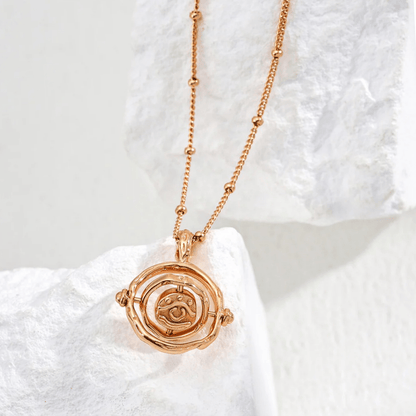 Vintage Rose Pendant Necklace – 18K Vintage Gold White Gold Plated S925 Silver - Beloved Moments Jewels & Co. Inc.