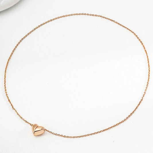 Magnetic Convertible Heart & Bean Necklace – S925 Sterling Silver in Vintage Gold