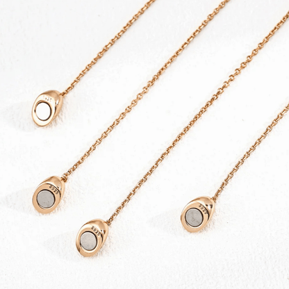 Magnetic Convertible Heart & Bean Necklace – 18K Vintage Gold Plated S925 Silver - Beloved Moments Jewels & Co. Inc.