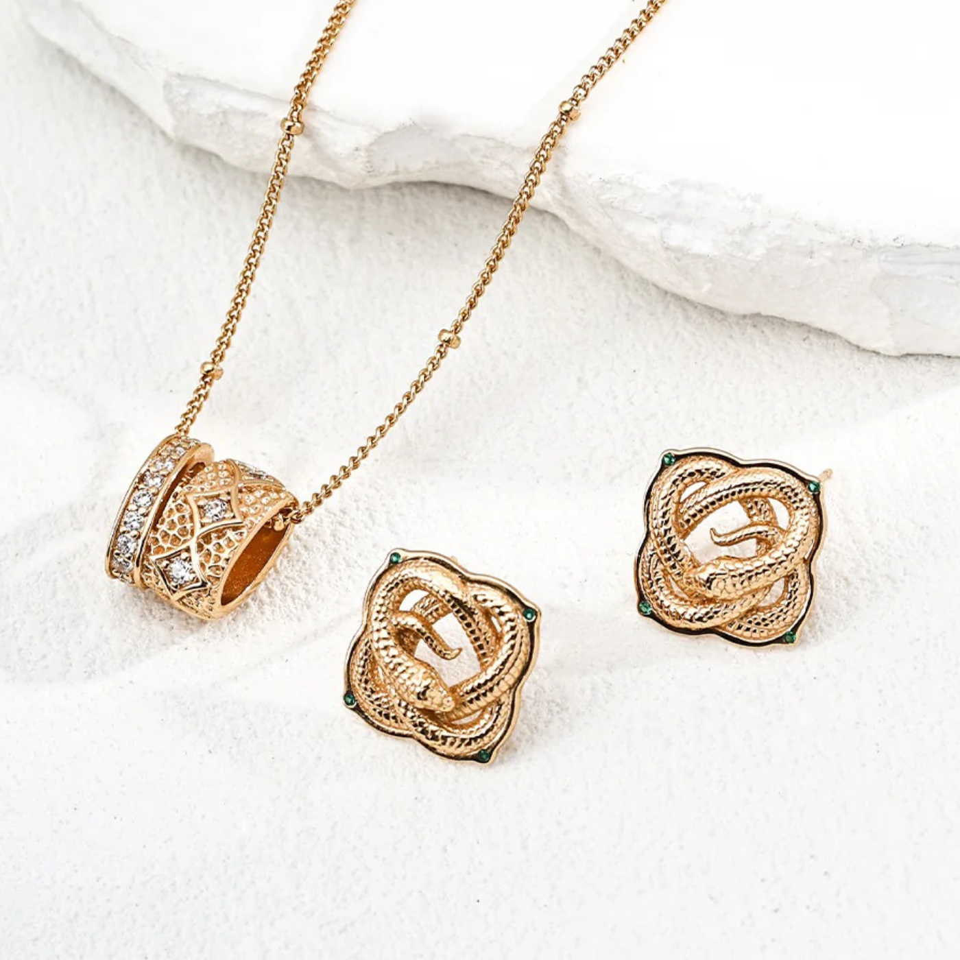 Vintage Zircon Pendant Necklace - S925 Sterling Silver
