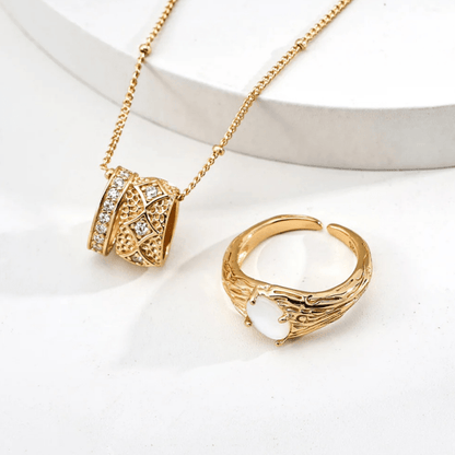 Vintage Zircon Pendant Necklace - S925 Sterling Silver - Beloved Moments Jewels & Co. Inc.