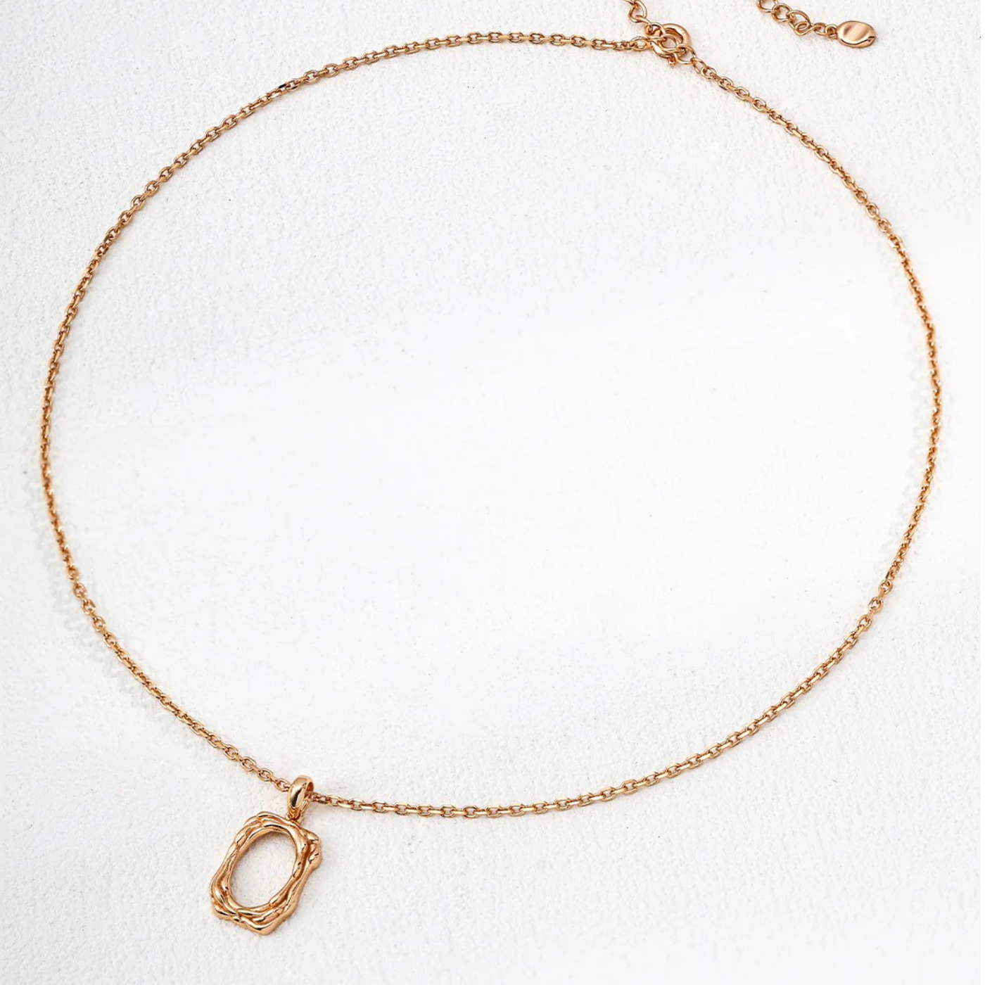 Organic Frame Pendant Necklace – S925 Sterling Silver