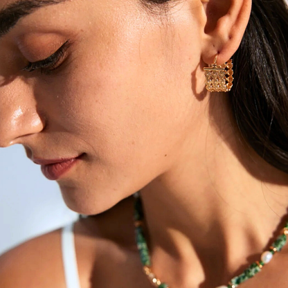 Sculptural Disc Huggies — S925, Vintage Gold or White Gold (Final Sale)