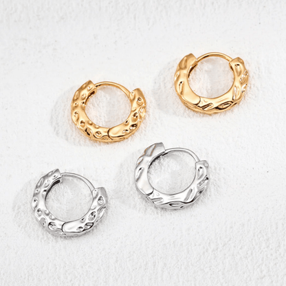 Baroque Pearl Drop Hoop Earrings -18K Vintage Gold White Gold S925 Silver- Beloved Moments Jewels & Co. Inc.