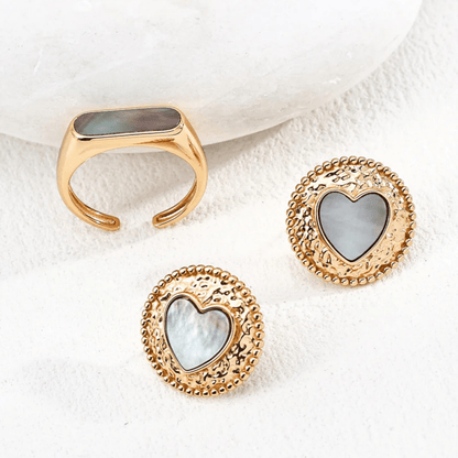 Iridescent Shell Earrings – S925 Sterling Silver Vintage - Inspired Design - Beloved Moments Jewels & Co. Inc.