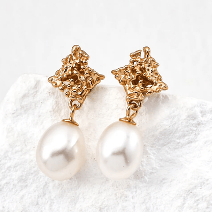 Vintage Pearl Drop Earrings - S925 Sterling Silver - Beloved Moments Jewels & Co. Inc.