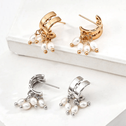 Vintage Pearl Earrings – S925 Sterling Silver Artistic Design - Beloved Moments Jewels & Co. Inc.