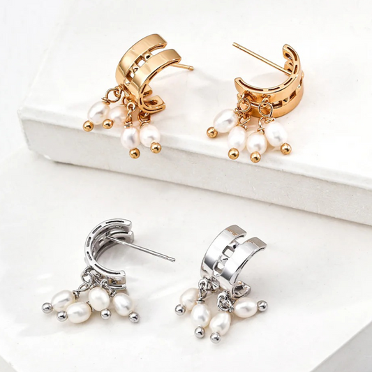 Vintage Pearl Earrings – S925 Sterling Silver Artistic Design