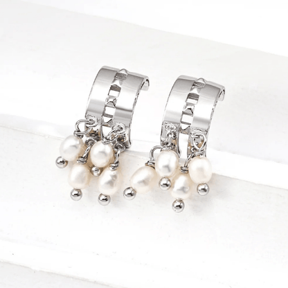 Vintage Pearl Earrings – S925 Sterling Silver Artistic Design - Beloved Moments Jewels & Co. Inc.