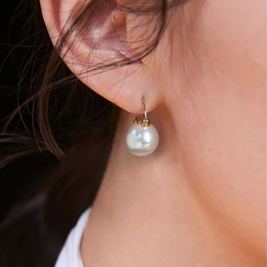 Luxe Leverback Pearl Drops - K-gold tone S925