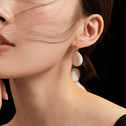Baroque Coin Pearl Drop Studs – 18K Vintage Gold Plated - Beloved Moments Jewels & Co. Inc.