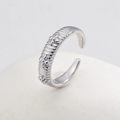 Vintage Floral Carved Open Ring- 18K Vintage Gold White Gold Plated S925 Silver - Beloved Moments Jewels & Co. Inc.