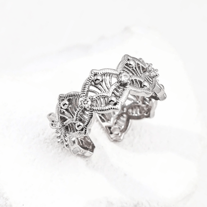 Filigree Ring – 18K Vintage Gold White Gold Plated S925 Silver - Beloved Moments Jewels & Co. Inc.