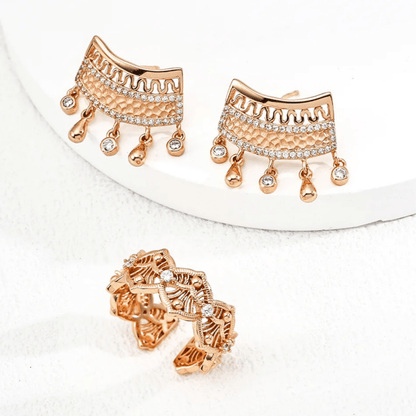 Filigree Ring – 18K Vintage Gold White Gold Plated S925 Silver - Beloved Moments Jewels & Co. Inc.