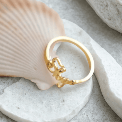 Custom Letter Ring – S925 Sterling Silver 18K Gold Plated - Beloved Moments Jewels & Co. Inc.
