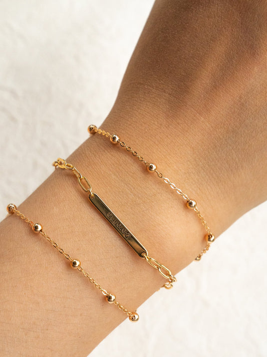 Custom Letter Bracelet – 925 Sterling Silver 18K Gold or Silver Finish - Beloved Moments Jewels
