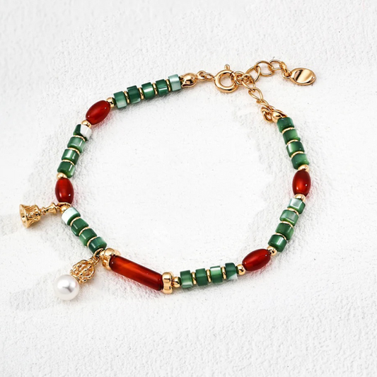 Vintage Pearl, Agate & Shell Bracelet - S925 Sterling Silver